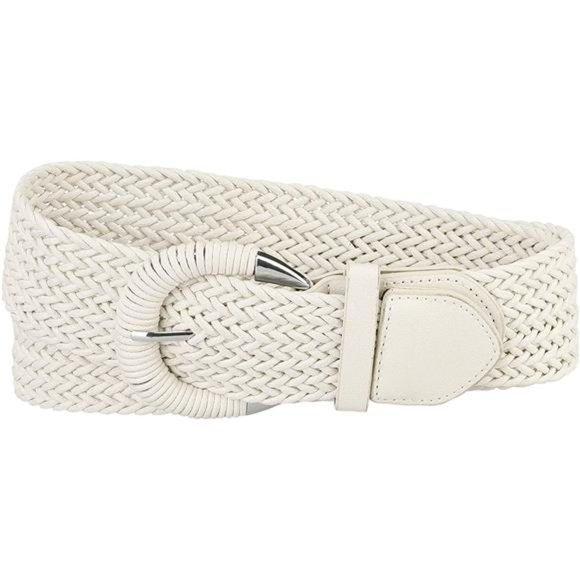 Allegra K Woven Waist Belts Wide Braided Belts for Women Dress Metal Buckle